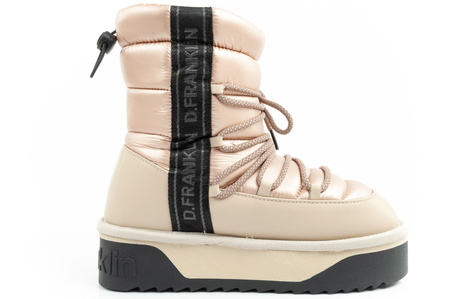 D.Franklin Damen Winterstiefel, modische, isolierte Stiefeletten in Gold