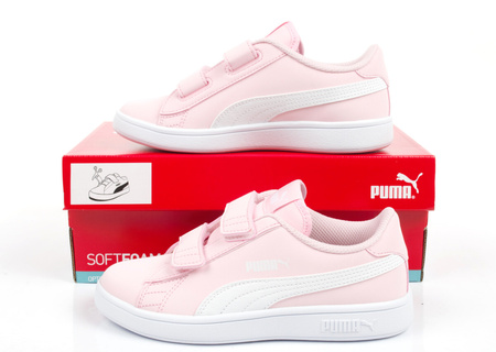 Puma Smash v2 Kindersportschuhe [365184 49], rosa und weiß.