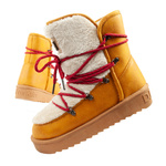 D. Franklin Damen Winterstiefel, modisches Fellfutter, isoliert, Senfgelb