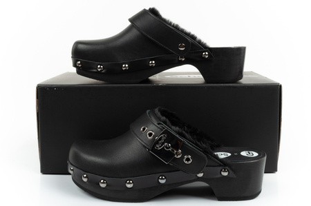Scholl Iconic [F307031004] Lederclogs, schwarz.