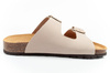 Bio Bio Damen-Flip-Flops, vorgeformte Zehentrenner, Naturleder, Beige