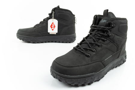 Lee Cooper Herren Winter-Wanderschuhe mit isoliertem Knöchelriemen, Schwarz