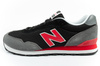 New Balance 515 Herren-Sneaker, modisch, bequem, Schwarz, Rot