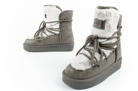 D. Franklin Damen Winterstiefel, modisches Fellfutter, Grau