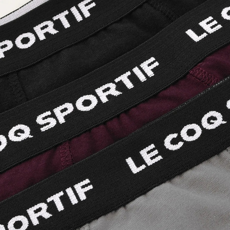 Le Coq Sportif Boxershorts Unterhosen Herren 3er-Pack schwarz grau weinrot