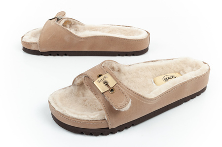 Scholl Iconic MEG Taupe Damen Flip-Flops [F303171062] Fell, beige.