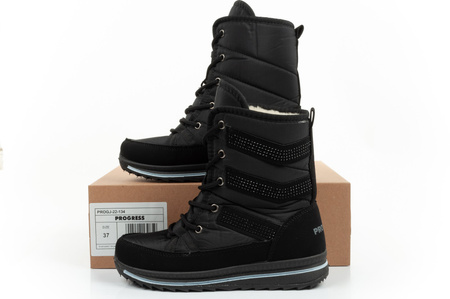 Progres Damen Winterschuhe [PROGJ-22-134] isoliert, schwarz.