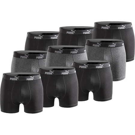 Puma Herren-Boxershorts, 9er-Pack, Schwarz und Grau, bequeme Baumwolle