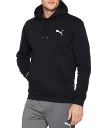 Puma Herren-Kapuzenpullover mit Kängurutasche, Schwarz, Modische Baumwolle