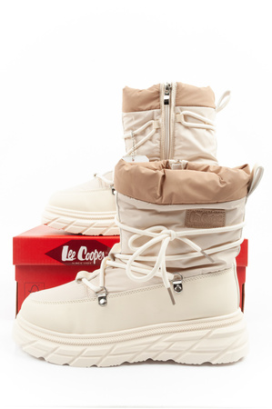 Lee Cooper Damen Winter-Wanderschuhe, isoliert, Beige und Creme