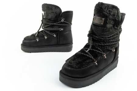 D. Franklin Damen Winterstiefel, modisches Fellfutter, Schwarz