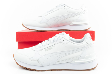 Puma ST Runner v4 Herren-Sneaker aus weißem Leder