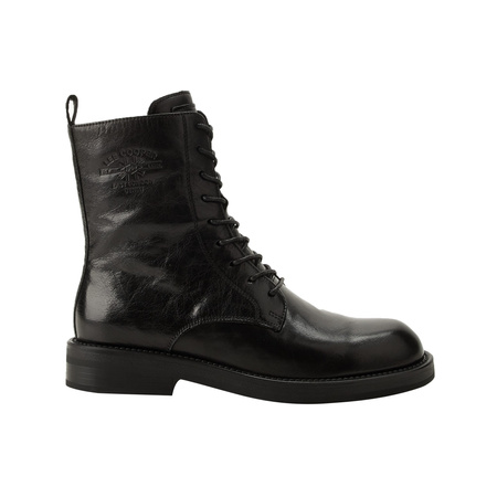 Lee Cooper Damenstiefel, Schwarz, Modisches Echtleder