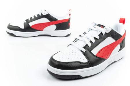 Puma Rebound v6 Herren-Sneaker, modisch, bequem, Weiß, Schwarz, Rot