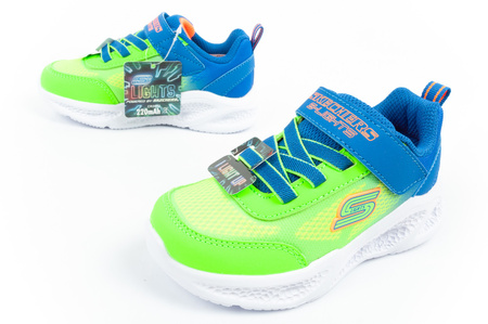 Skechers S Lights Kinder Sportschuhe Jungen leichte bequeme LED blau