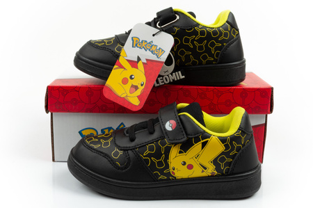 Leomil Kinder-Sportschuhe, leichte Pokémon-Sneaker mit Klettverschluss, Schwarz