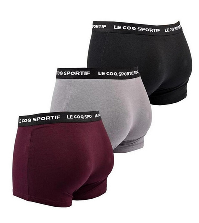 Le Coq Sportif Boxershorts Unterhosen Herren 3er-Pack schwarz grau weinrot