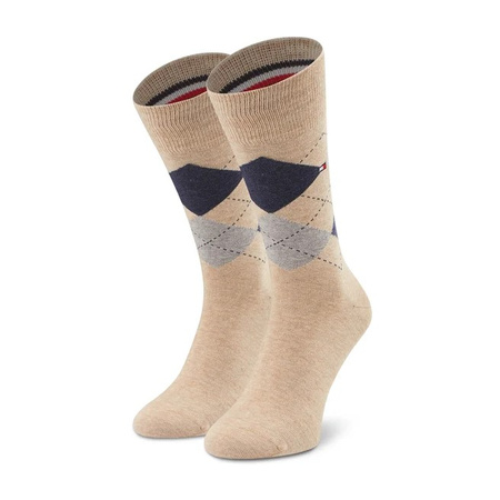 Tommy Hilfiger Herrensocken [100001495 050] 2 PACK, Beige, Marineblau.