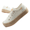 Lee Cooper Damen-Sneaker mit Schnürung, Weiß mit Plateau
