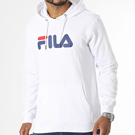 Fila Herren-Kapuzenpullover aus weißer Baumwolle mit Kängurutasche