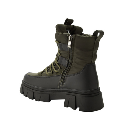 Lee Cooper Winterstiefeletten für Damen – gefüttert, in Khaki, mit Reißverschluss