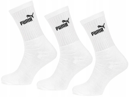 Puma Crew [7308 300] 3er-Pack weiße lange Socken.