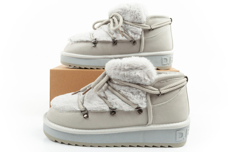 D. Franklin Damen Winterstiefel, modisches Fellfutter, Grau