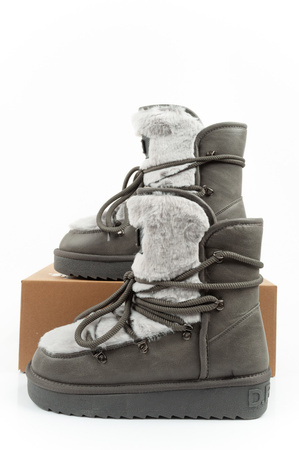 D. Franklin Damen Winterstiefel, modisches Fellfutter, Grau
