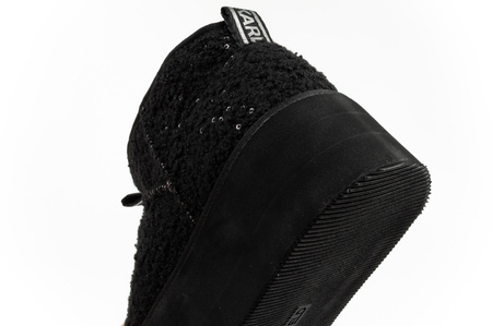 Karl Lagerfeld Thermo Damen Schneestiefel Stiefeletten mit Fell schwarz [KL48522W W0S]