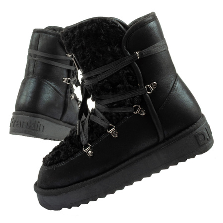 D. Franklin Damen Winterstiefel, modisches Fellfutter, isoliert, schwarzer High-Top