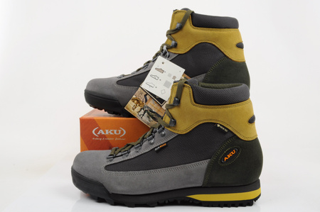 Aku Herren-Wanderschuhe Slope GTX aus Leder, knöchelhoch, Grau und Gelb