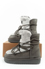 D. Franklin Damen Winterstiefel, modisches Fellfutter, Grau