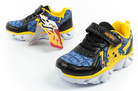 Leomil Kinder-Sportschuhe, leichte Pokémon-Sneaker mit Klettverschluss und LED-Beleuchtung, Schwarz und Gelb