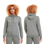 Puma TeamGoal 23 Casuals Damen-Kapuzenpullover mit Reißverschluss [657083 33], grau.