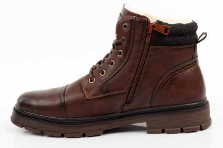 Wrangler Gillen Herren-Lederstiefel, braun, gefüttert