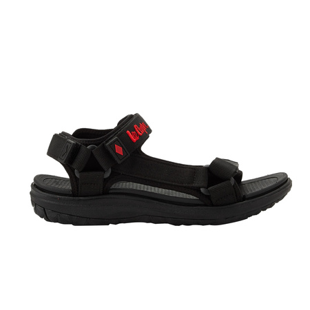 Lee Cooper Damen-Sandalen mit Klettverschluss für den Sommer und den Strand, leicht, schwarz