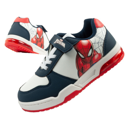 Leomil Spiderman Kinder-Sneaker, leicht, mit Klettverschluss und LED-Beleuchtung, weiß
