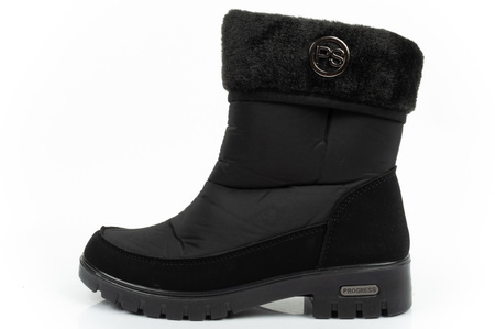 Progres Damen-Winterschuhe [PROGJ-21-13] isoliert, schwarz.
