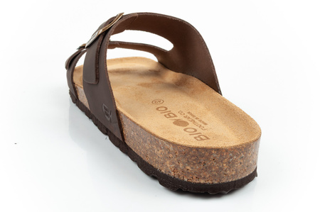 Bio Bio Herren-Flip-Flops, vorgeformte Zehentrenner, Naturleder, Braun