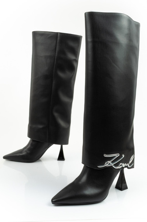 Karl Lagerfeld Debut II Damenschuhe Lederstiefel schwarz Fashion [KL32084 F0X]