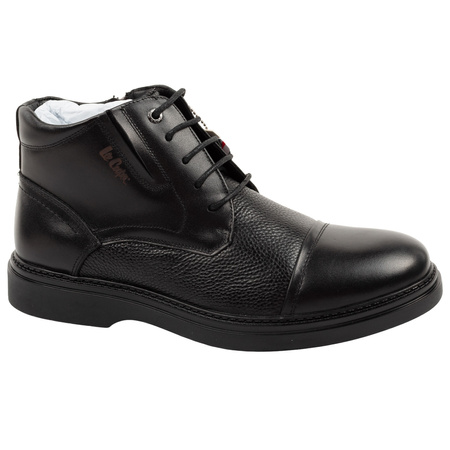 Elegante, gefütterte Herren-Ankle-Boots aus schwarzem Leder von Lee Cooper