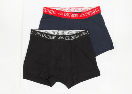 Kappa Herren-Boxershorts [351K1JW ADL] 2 PACK, Marineblau, Schwarz.