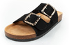 Lee Cooper Damen-Sandalen zum Hineinschlüpfen, Schwarzes Wildleder, Bequem, Leicht