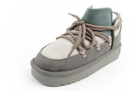 D.Franklin Damen Winterstiefel, modische, isolierte Stiefeletten in Grau