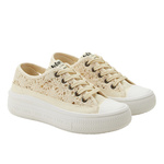 Lee Cooper Damen-Plateau-Sneaker in Beige mit Schnürung