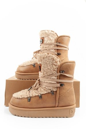 D. Franklin Damen Winterstiefel, modisches Fellfutter, isoliert, Braun und Beige
