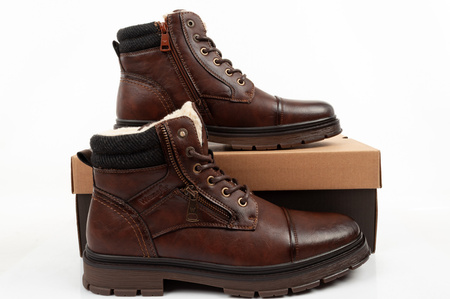 Wrangler Gillen Herren-Lederstiefel, braun, gefüttert