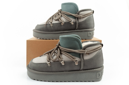 D.Franklin Damen Winterstiefel, modische, isolierte Stiefeletten in Grau