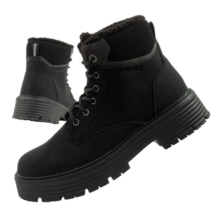 O'Neill Damen Winter-Wanderstiefel, gefütterte Stiefeletten, modisches Schwarz