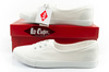 Lee Cooper Damen-Sneaker, weiße Slip-On-Ballerinas